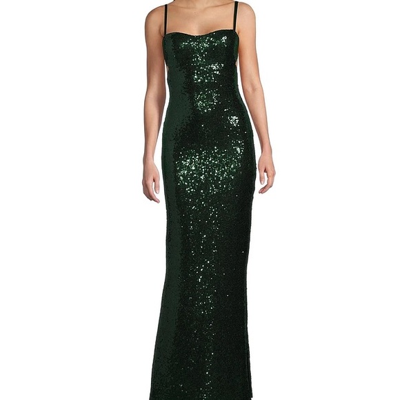 B Darlin Sparkling Green Maxi Dress - Picture 1 of 3